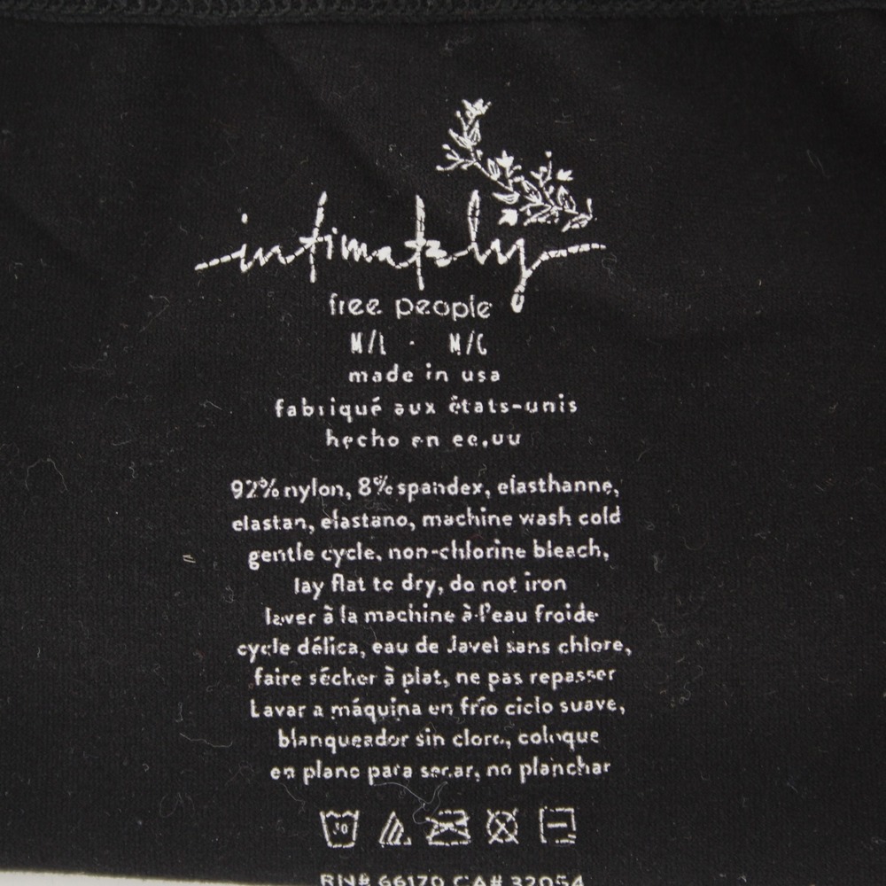Intimately Free People Women's Black Seamless Spaghetti Strap Crop Cami Size M/L - Picture 4 of 4